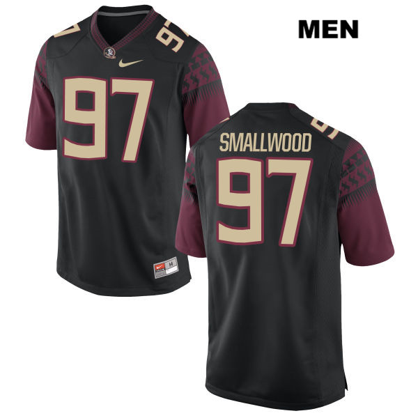 Men's NCAA Nike Florida State Seminoles #97 Isaiah Smallwood College Black Stitched Authentic Football Jersey CYA4769NO